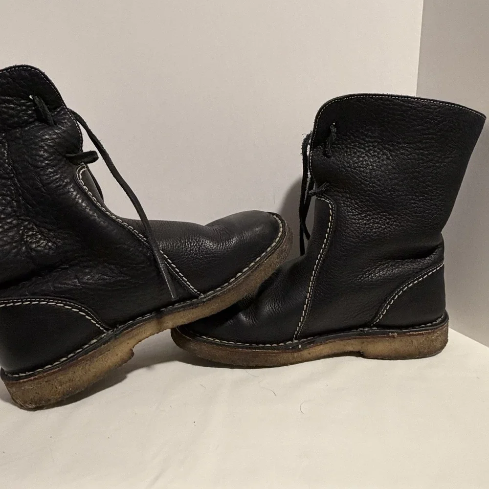 Duckfeet Women's 9-9.5‎ Arhus Black Leather Sheep Wool Lining Boots Size 40